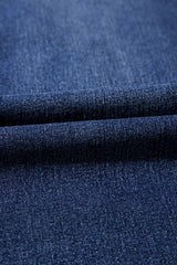 Denim Patch Pocket Wide Leg Jeans