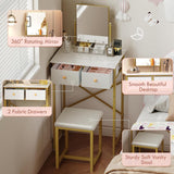 White Ultra Premium Vanity Desk With Exquisite Mirror-1