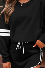 Varsity Stripe Pullover and Mini Skirt Set