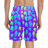 Purple Alien Vapor Glitch Swim Shorts
