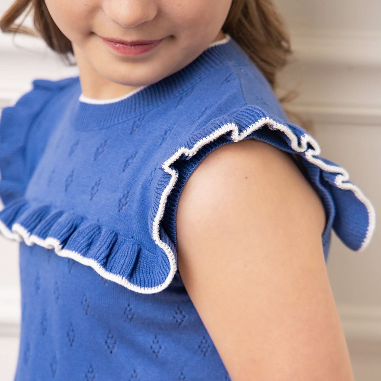 Ruffle Yoke Organic Sweater Dress - Baby - Girls