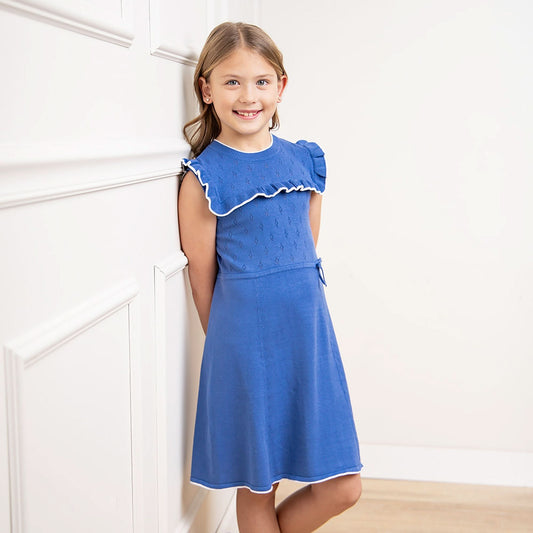 Ruffle Yoke Organic Sweater Dress - Baby - Girls