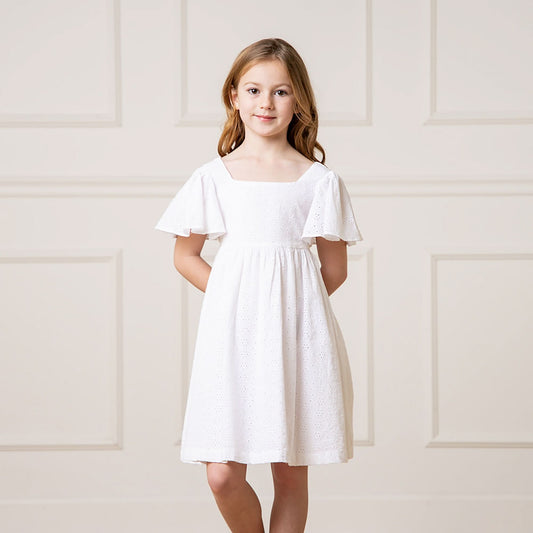 Flutter Sleeve Organic Empire Dress