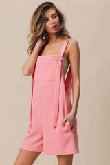 BiBi Texured Jacquard Romper with Side Pockets