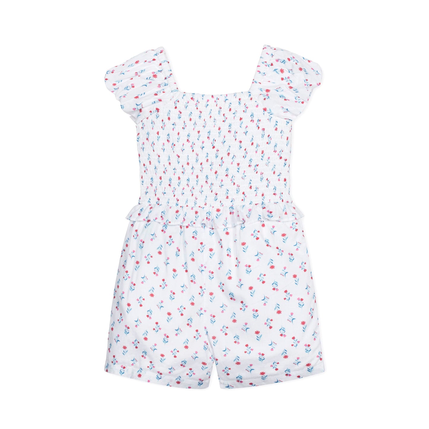 Organic Puff Sleeve Smocked Romper - Baby