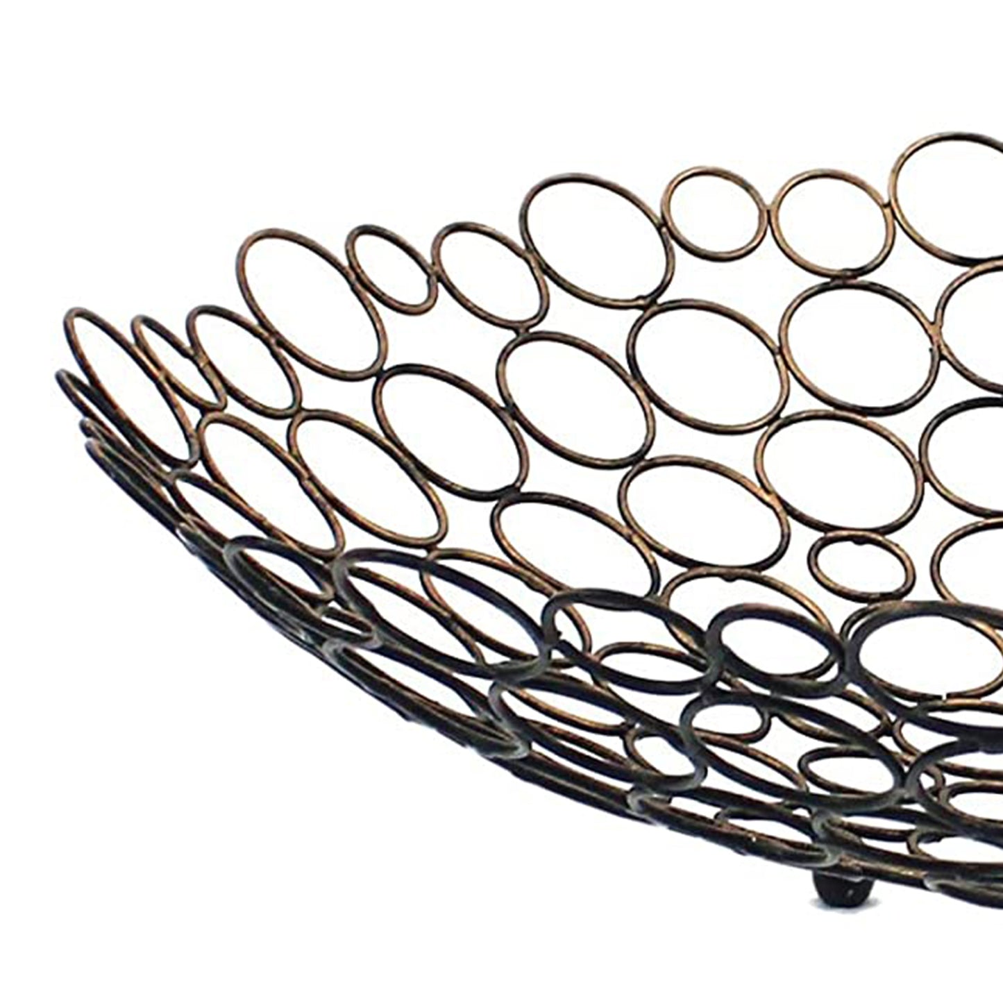 19" Bronze Metal Round Centerpiece Bowl-3