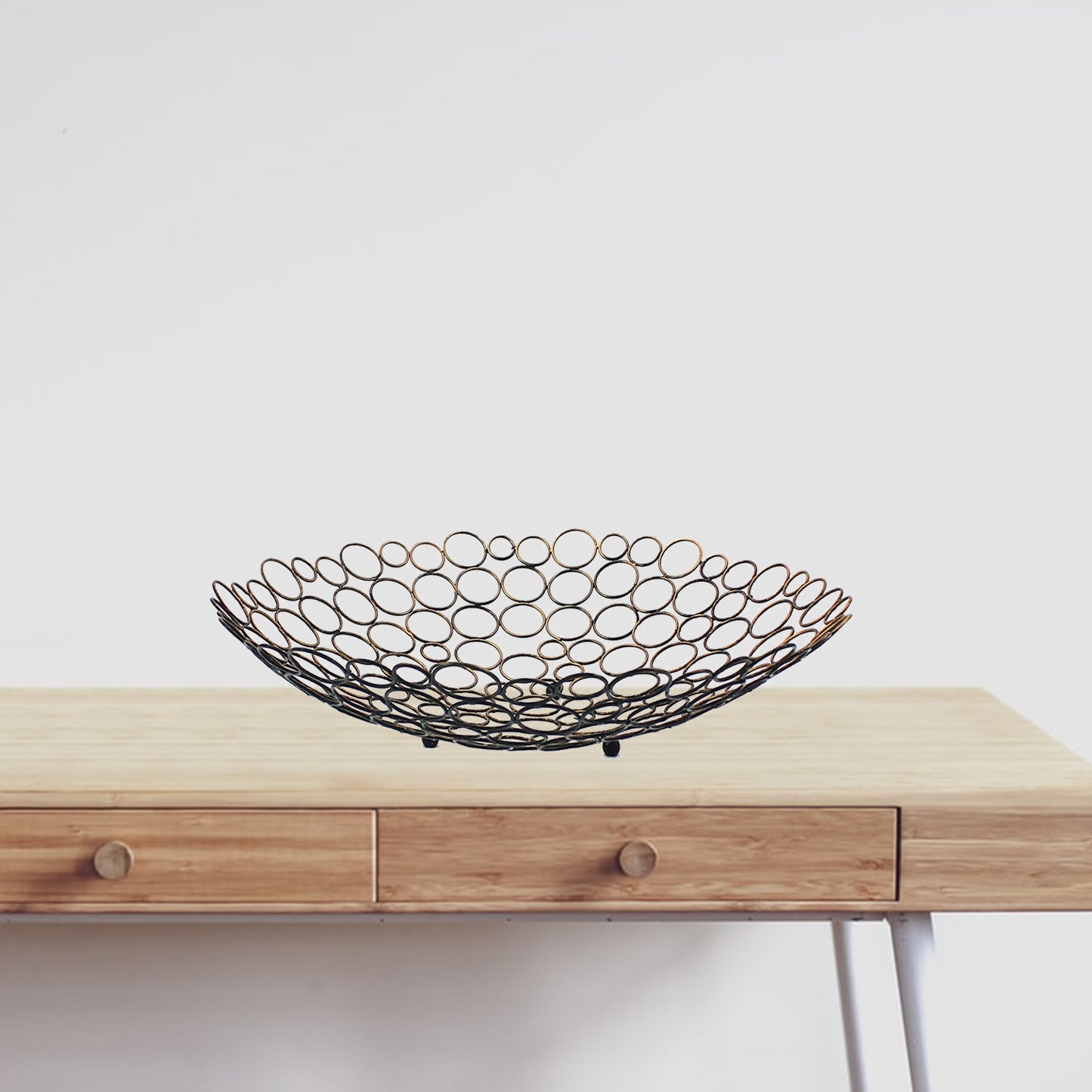 19" Bronze Metal Round Centerpiece Bowl-5