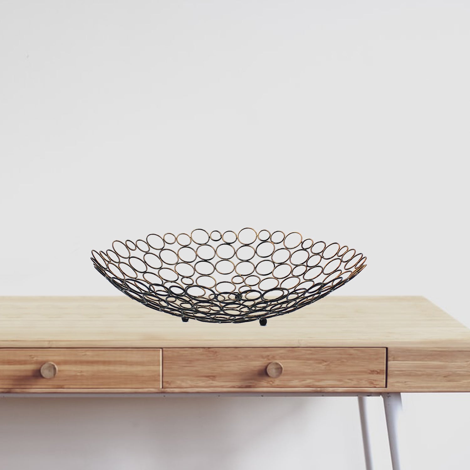 19" Bronze Metal Round Centerpiece Bowl-5