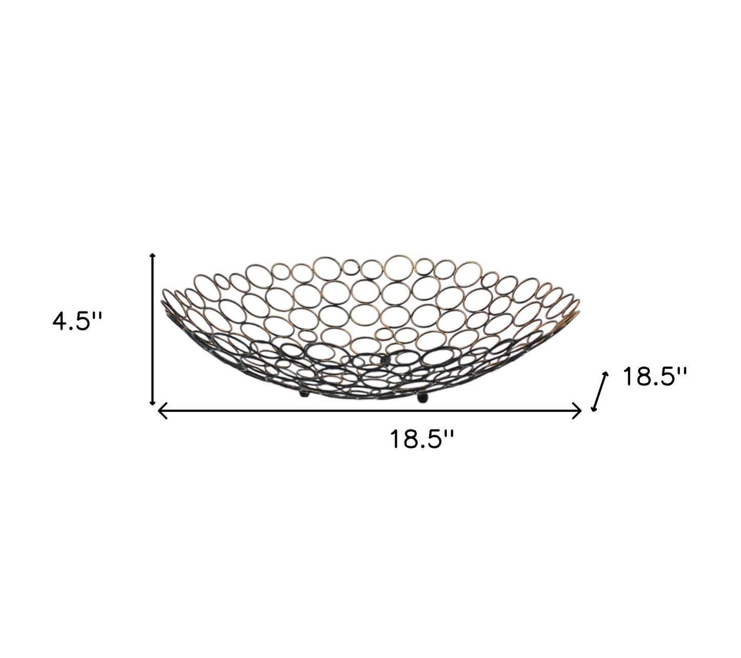 19" Bronze Metal Round Centerpiece Bowl-6