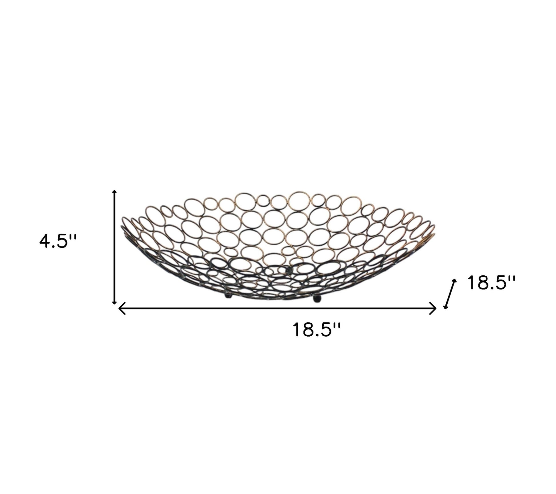 19" Bronze Metal Round Centerpiece Bowl-6