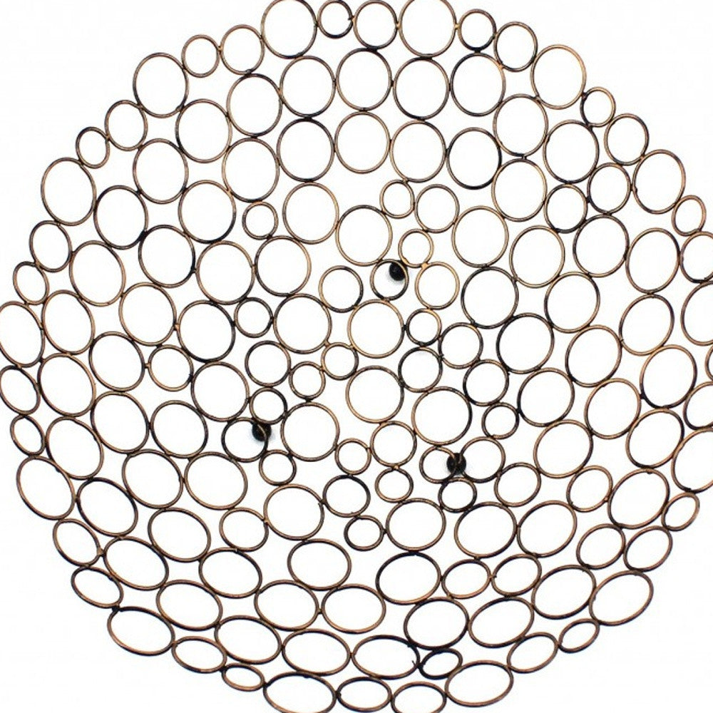 19" Bronze Metal Round Centerpiece Bowl-2