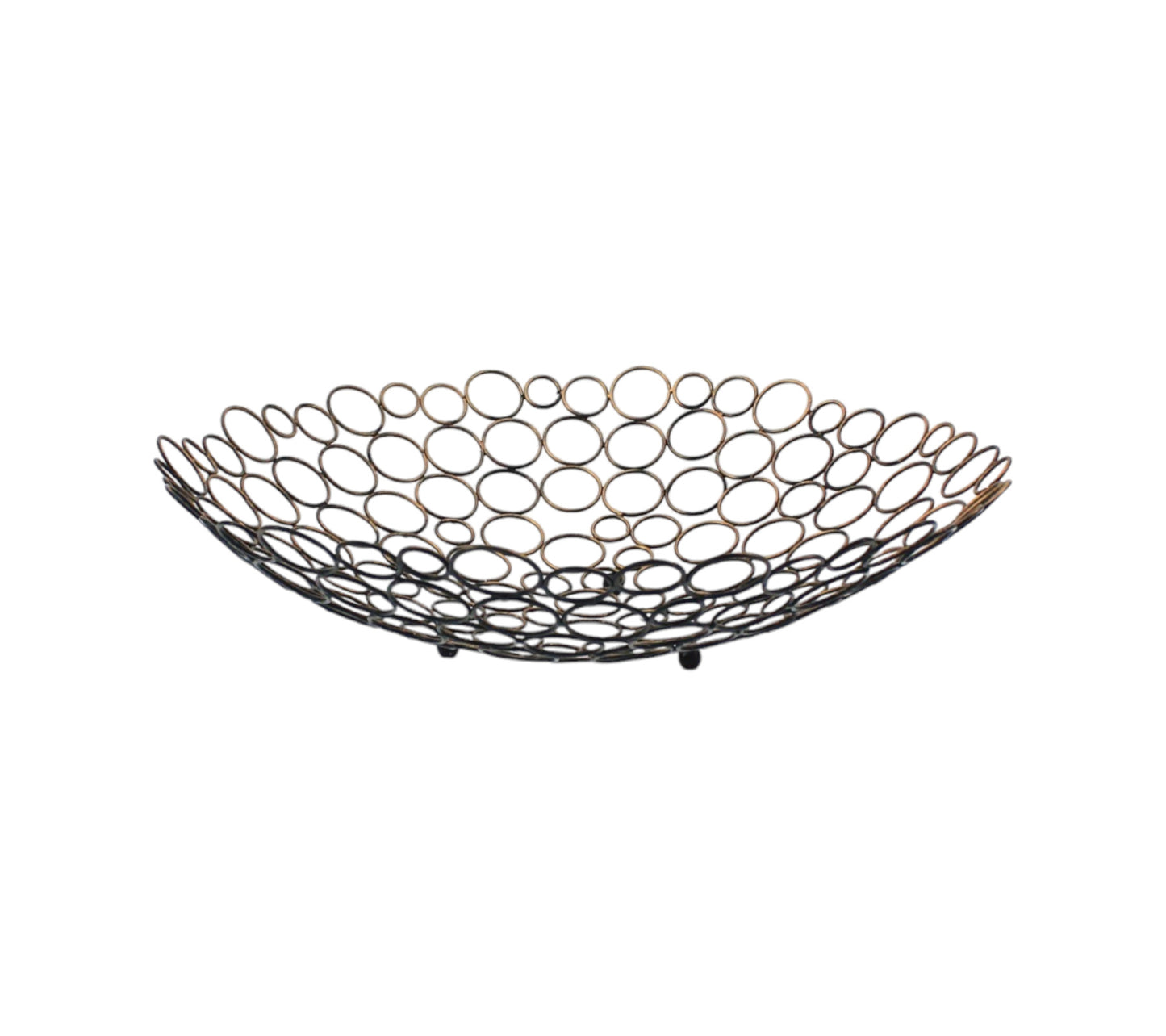19" Bronze Metal Round Centerpiece Bowl-1