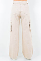 American Bazi Full Size Drawstring Wide Leg Cargo Pants Plus Size