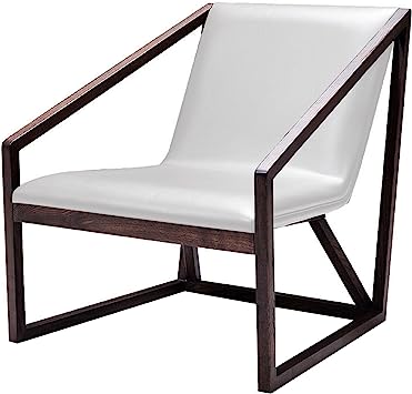 27" Gray And Brown Faux Leather Lounge Chair-0