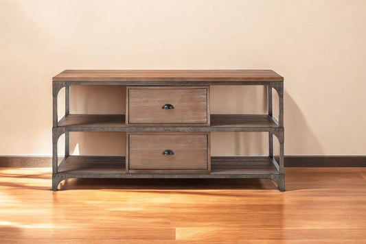 60" Enclosed and Open Storage TV Stand-0