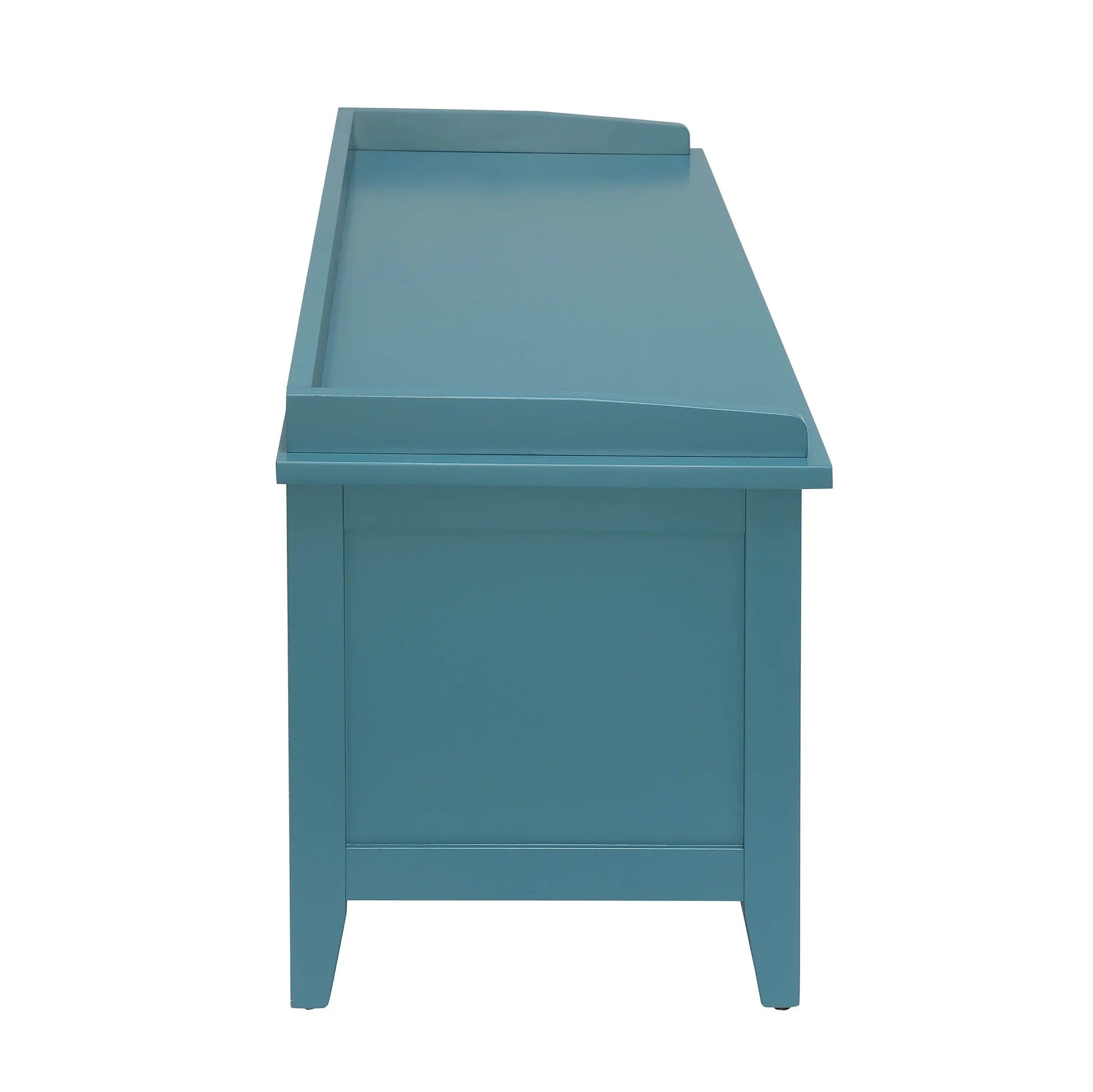 43" Teal Blue Solid Wood Storage Bench with Drawers-3