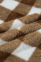 Checker Sherpa Button-Up Pocketed Cardigan