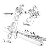 Men's Music Note Tie Clip And Cufflinks