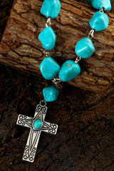 Giana Peacock Cross Pendant Necklace