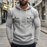 Men's  Multi-pocket Long Sleeve Solid Color Hoodies