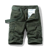 Men's Cotton Shorts Retro Multi-pocket Straight Casual Shorts