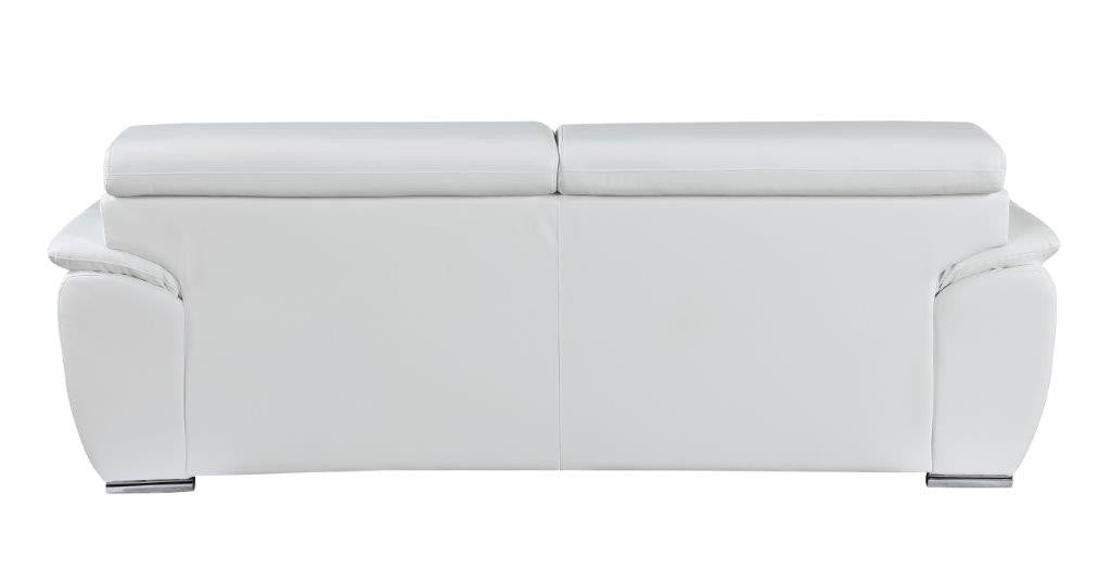 Two Piece Indoor White Genuine Leather Five Person Seating Set-4