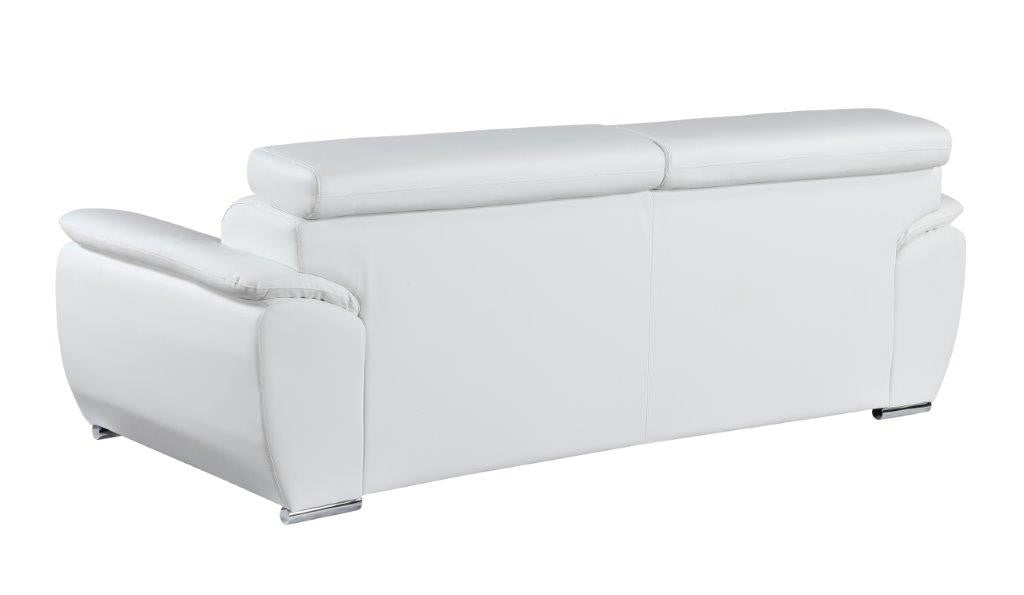 Two Piece Indoor White Genuine Leather Five Person Seating Set-3