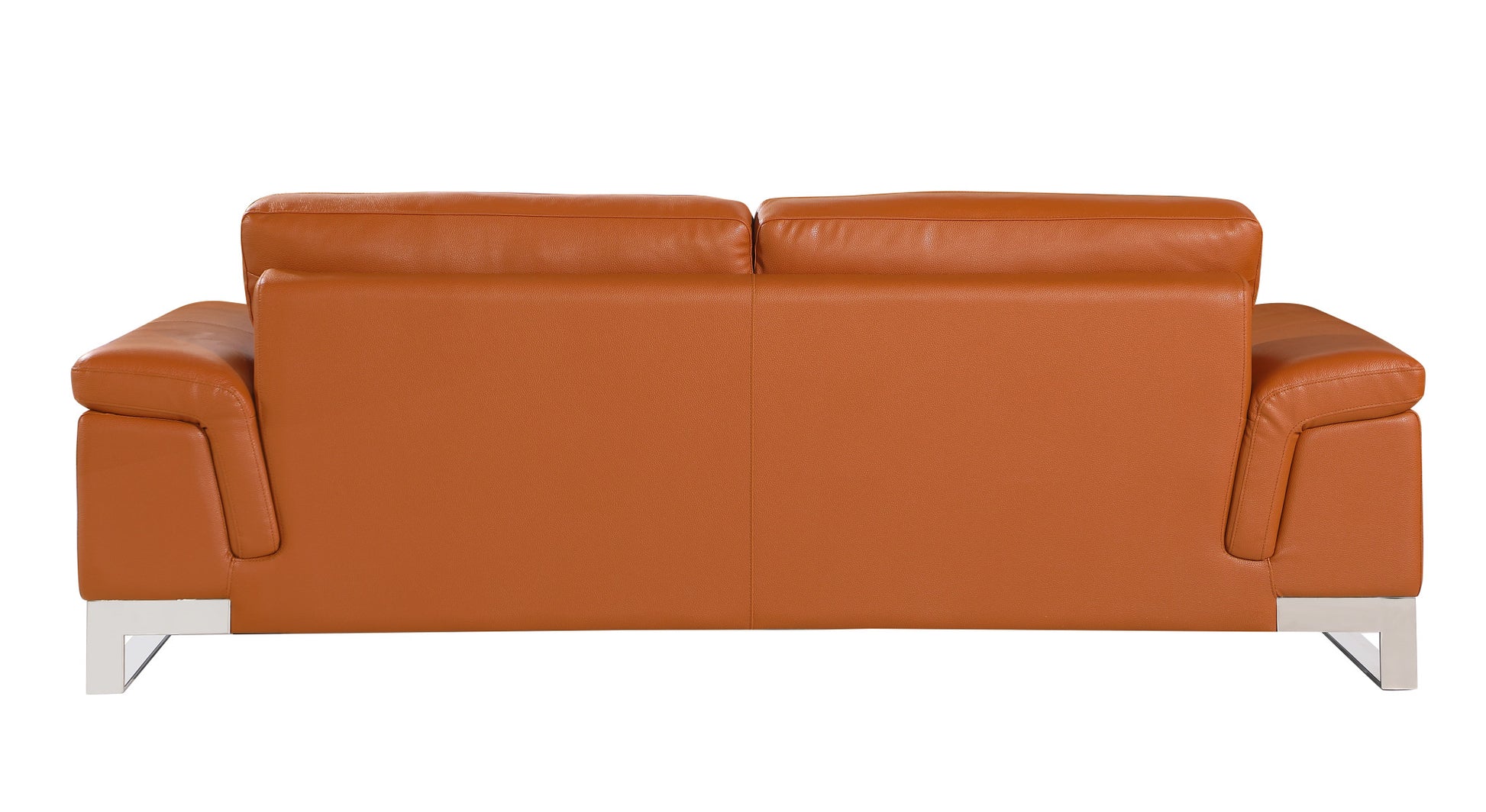 Two Piece Indoor Camel Italian Leather Five Person Seating Set-6