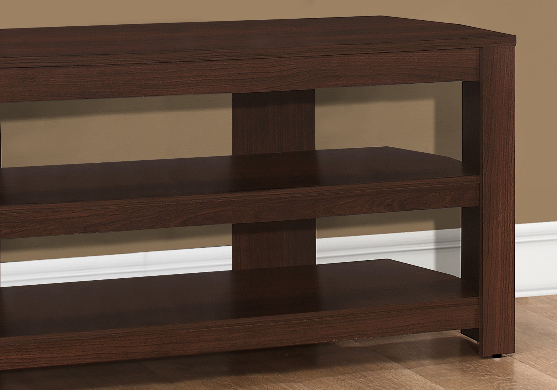 42" Dark Brown Open Shelving TV Stand-8