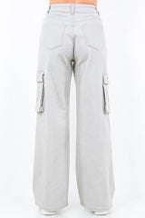 American Bazi Full Size Drawstring Wide Leg Cargo Pants Plus Size