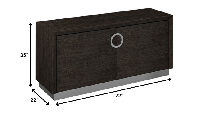 72" Gray Buffet Table with Two Doors-5