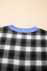 Ezra Half Placket Plaid Blouse