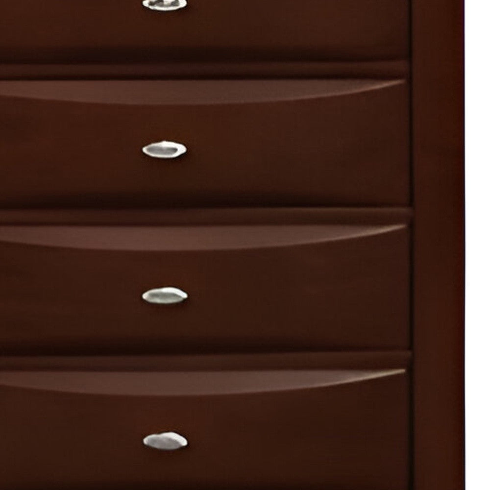 32" Espresso Solid Wood Five Drawer Chest-4