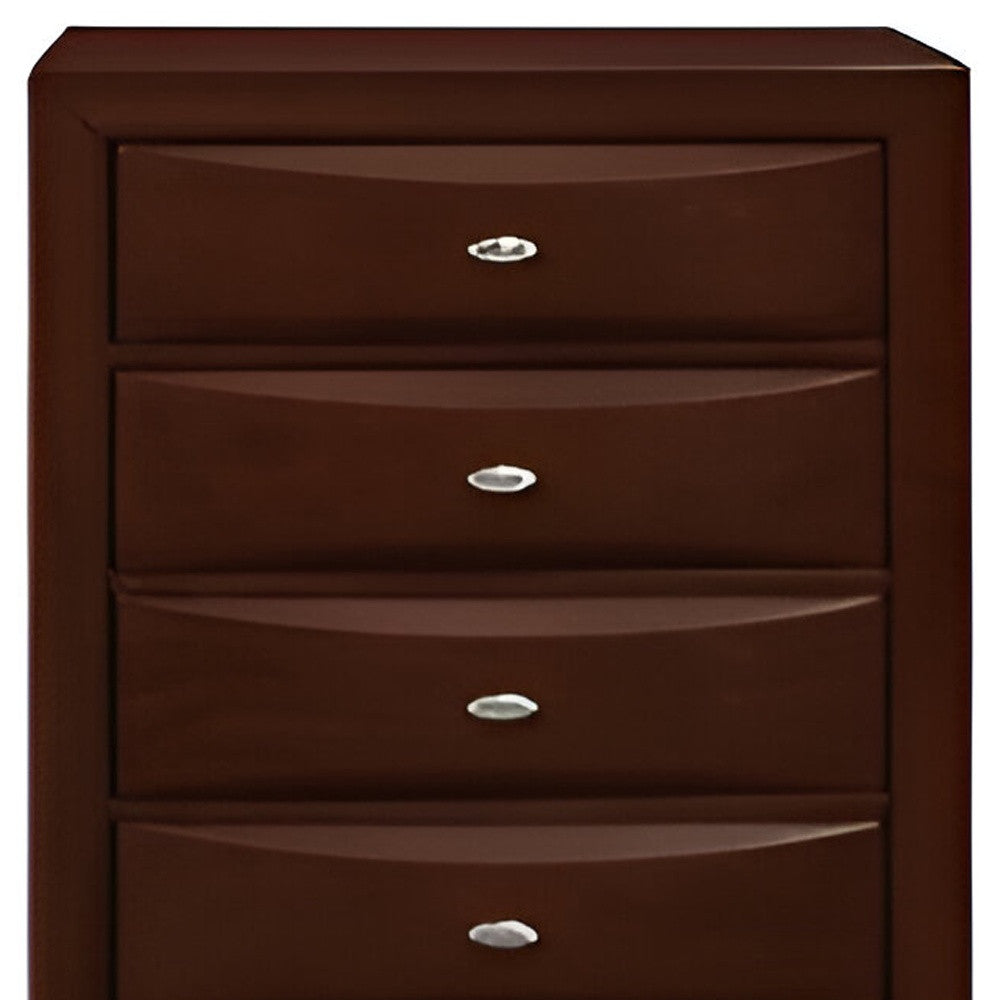 32" Espresso Solid Wood Five Drawer Chest-5