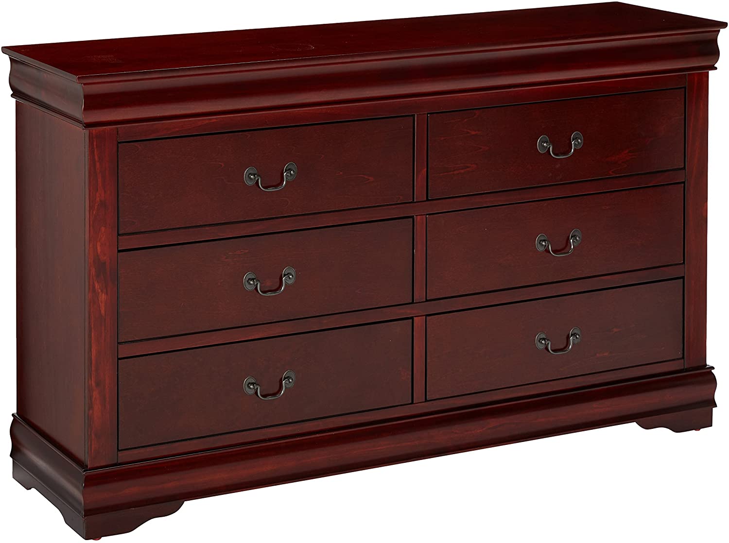 57" Brown Solid Wood Double Dresser-4