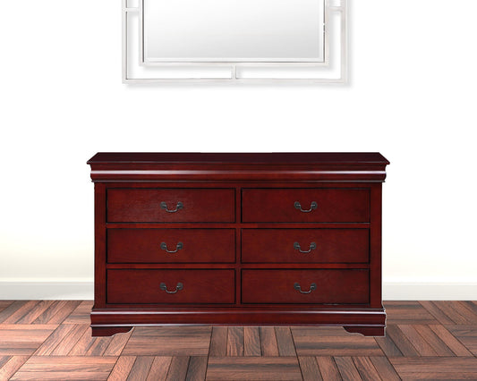 57" Brown Solid Wood Double Dresser-1