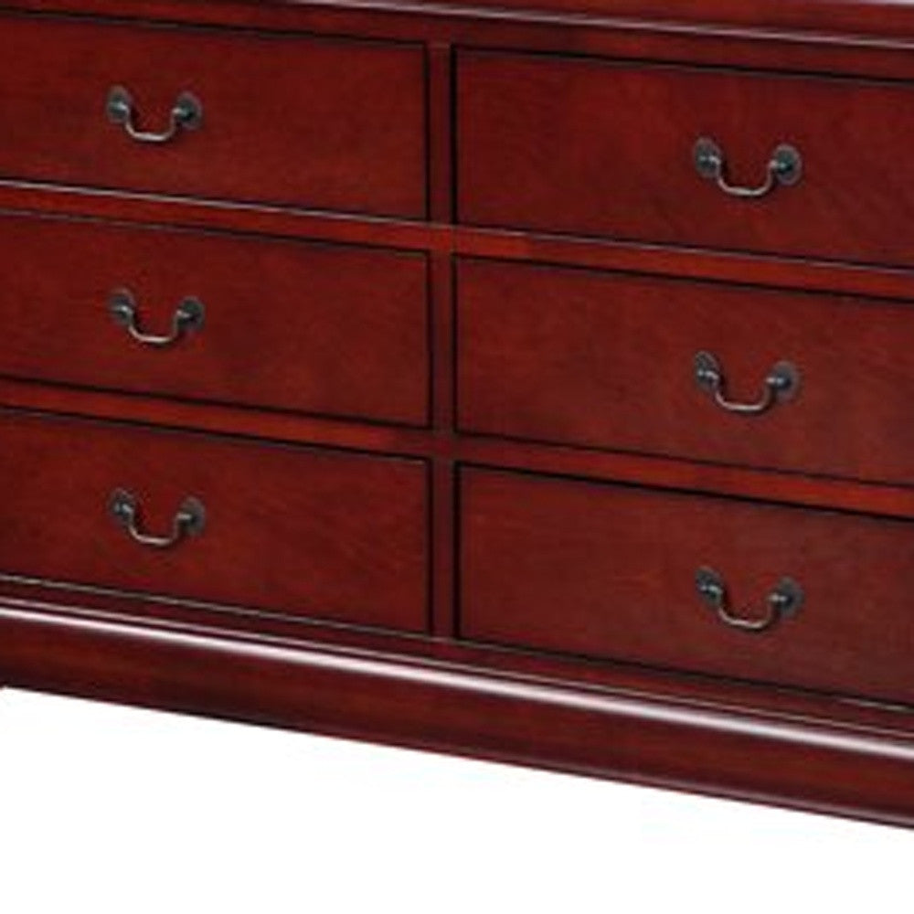 57" Brown Solid Wood Double Dresser-5