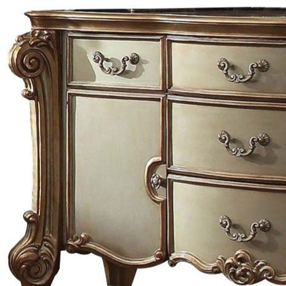 71" Gold Solid Wood Dresser-2