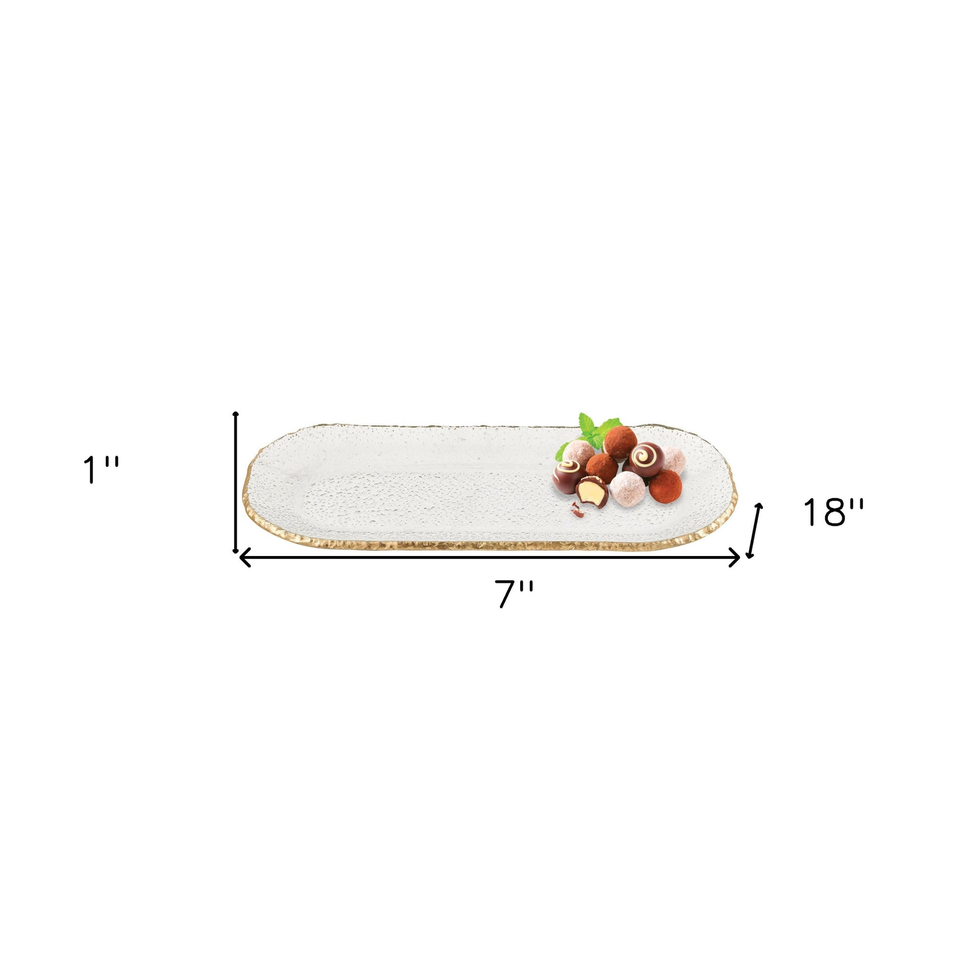 18 Mouth Blown Oval Edge Gold Leaf Platter-6