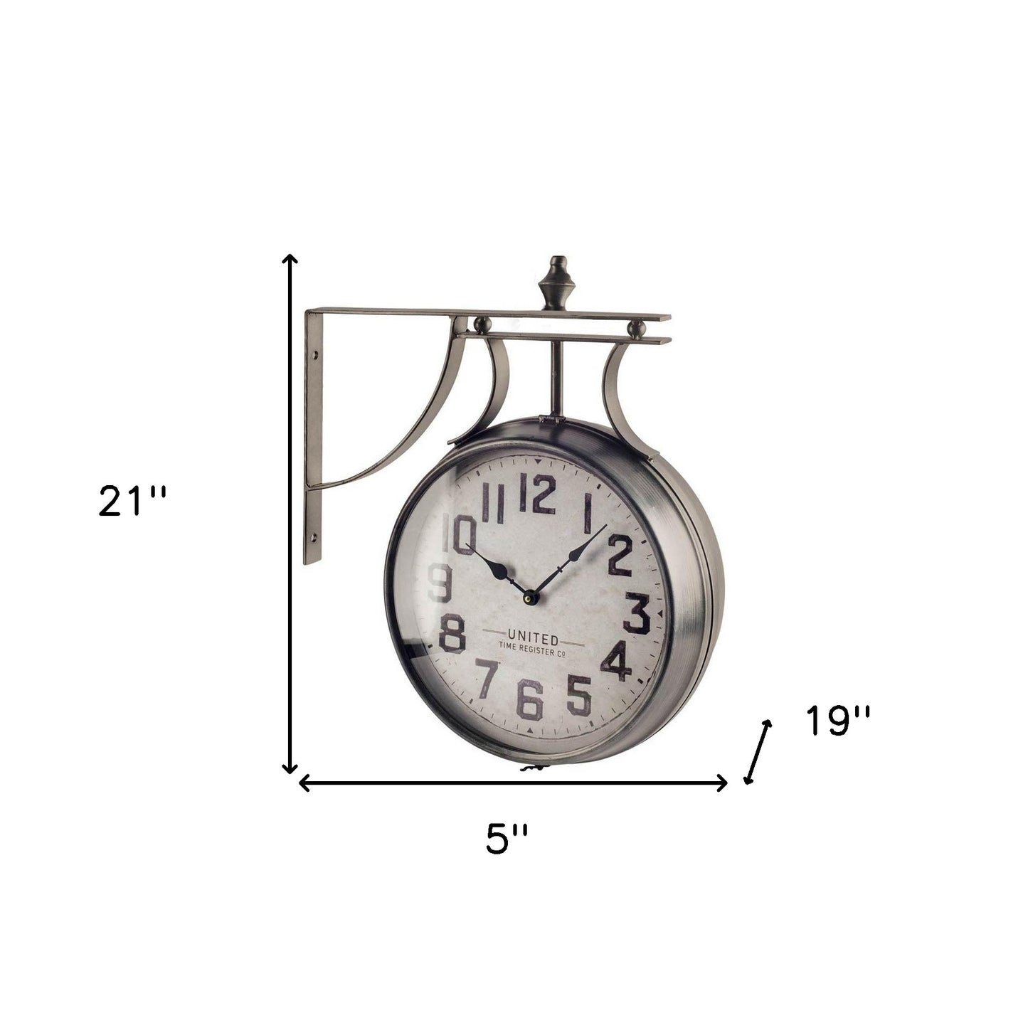 5" Circle Black Glass Analog Wall Clock-5