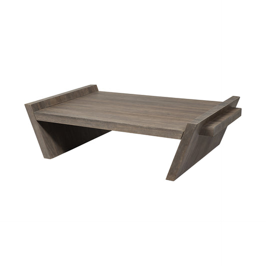 59" Brown Wood Coffee Table-0