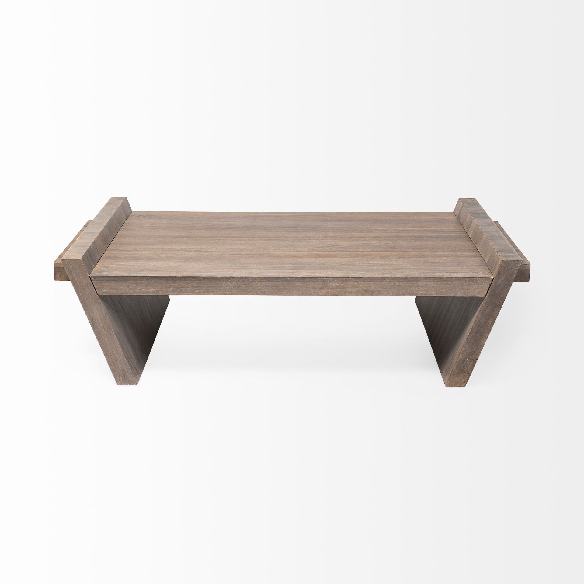 59" Brown Wood Coffee Table-1