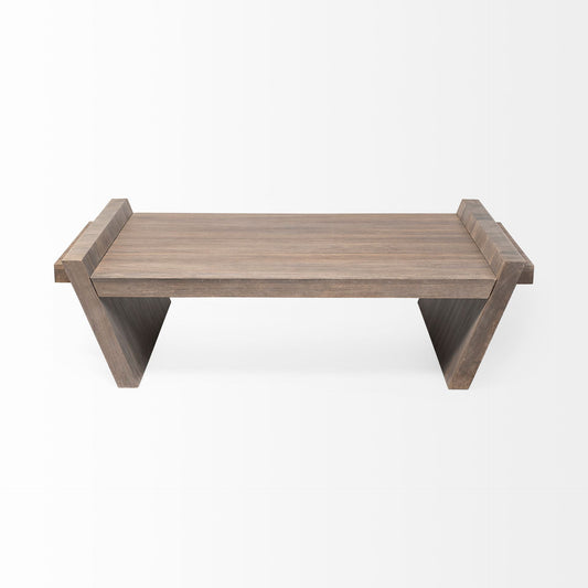 59" Brown Wood Coffee Table-1