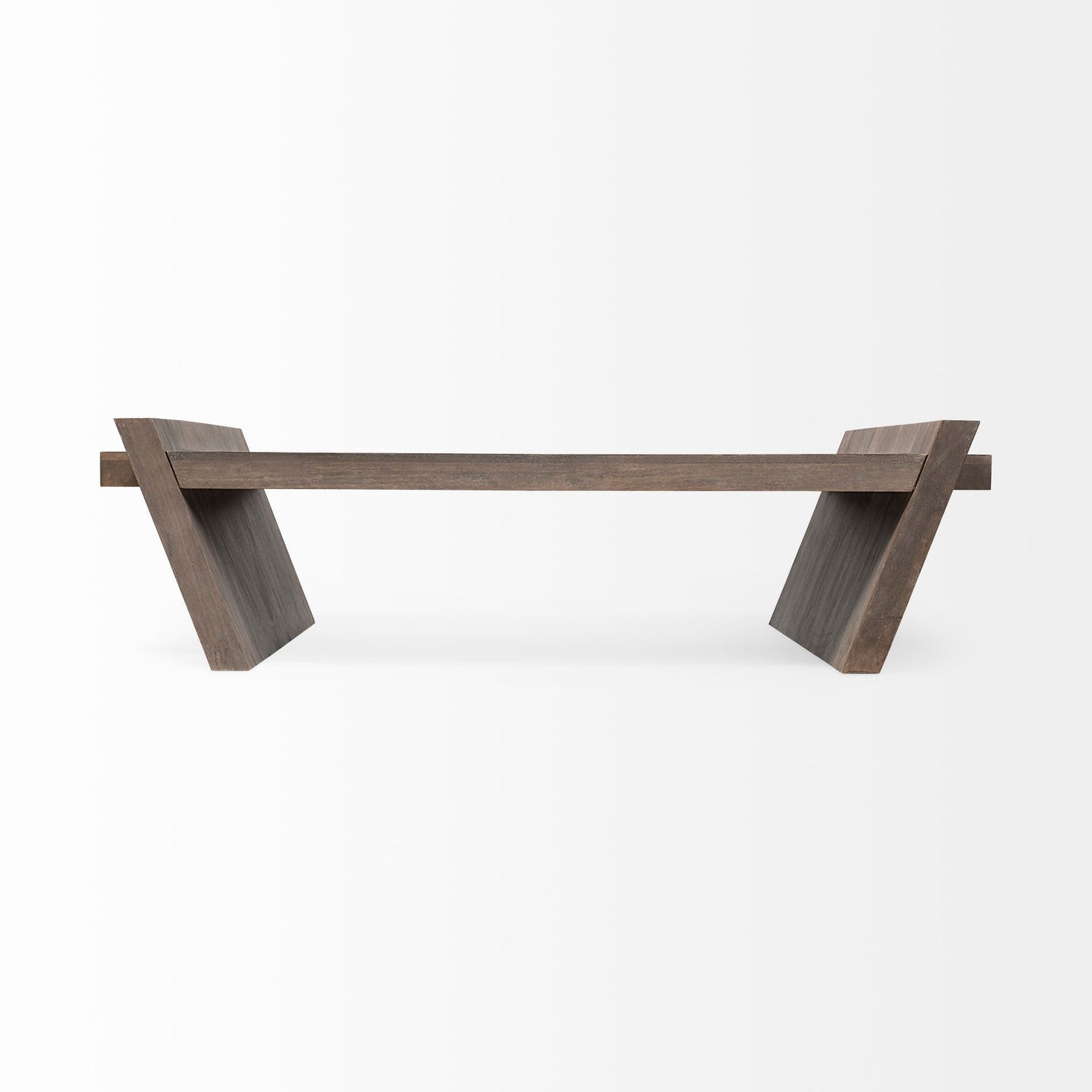 59" Brown Wood Coffee Table-5