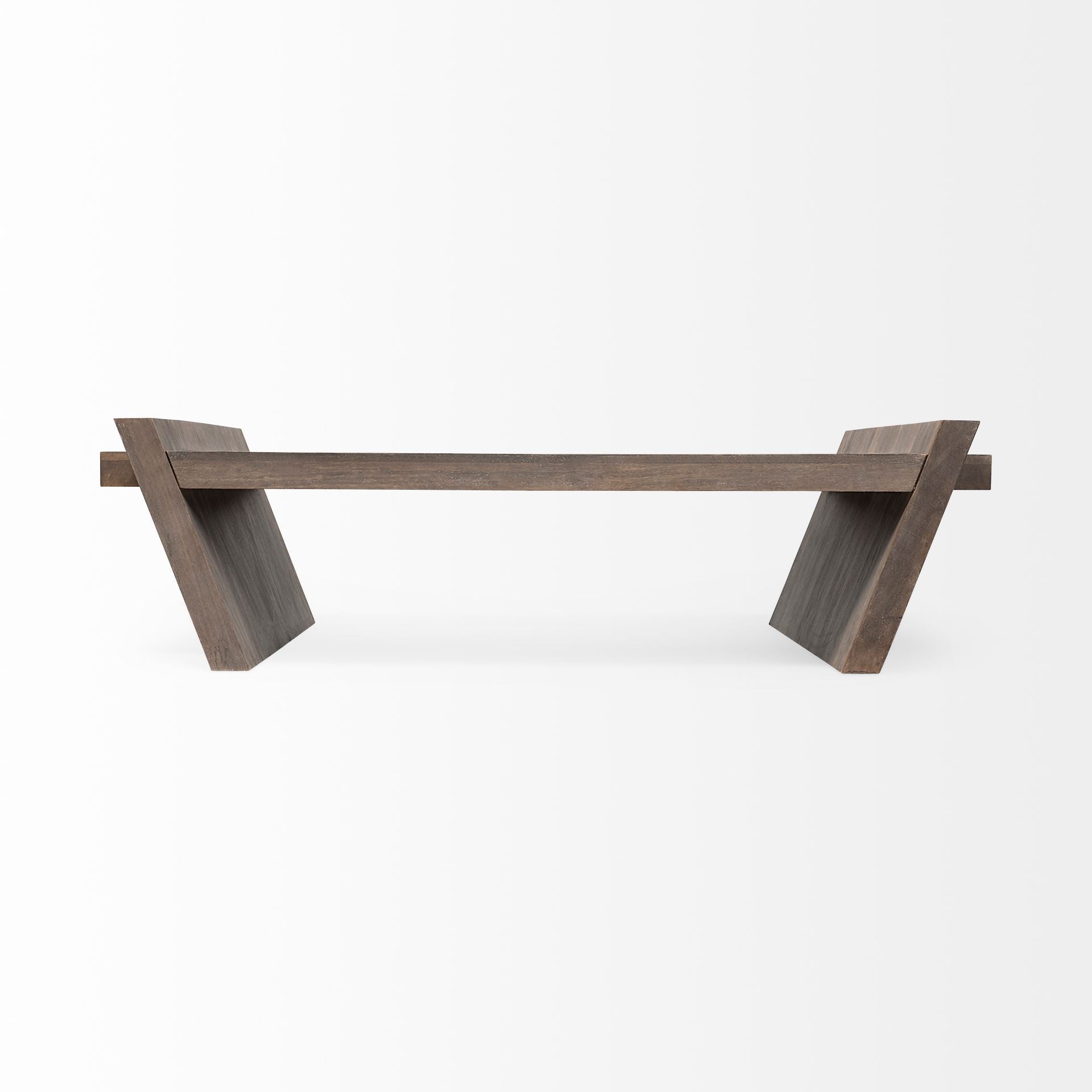 59" Brown Wood Coffee Table-5