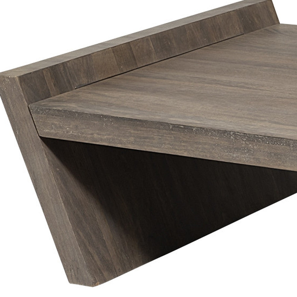 59" Brown Wood Coffee Table-7