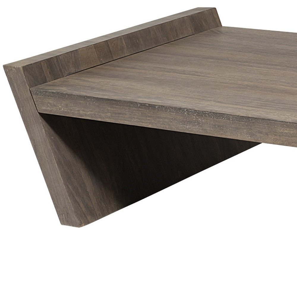59" Brown Wood Coffee Table-8
