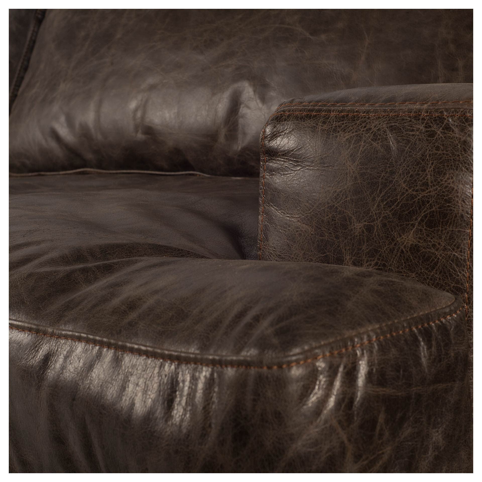 41" Black Faux Leather Distressed Club Chair-3
