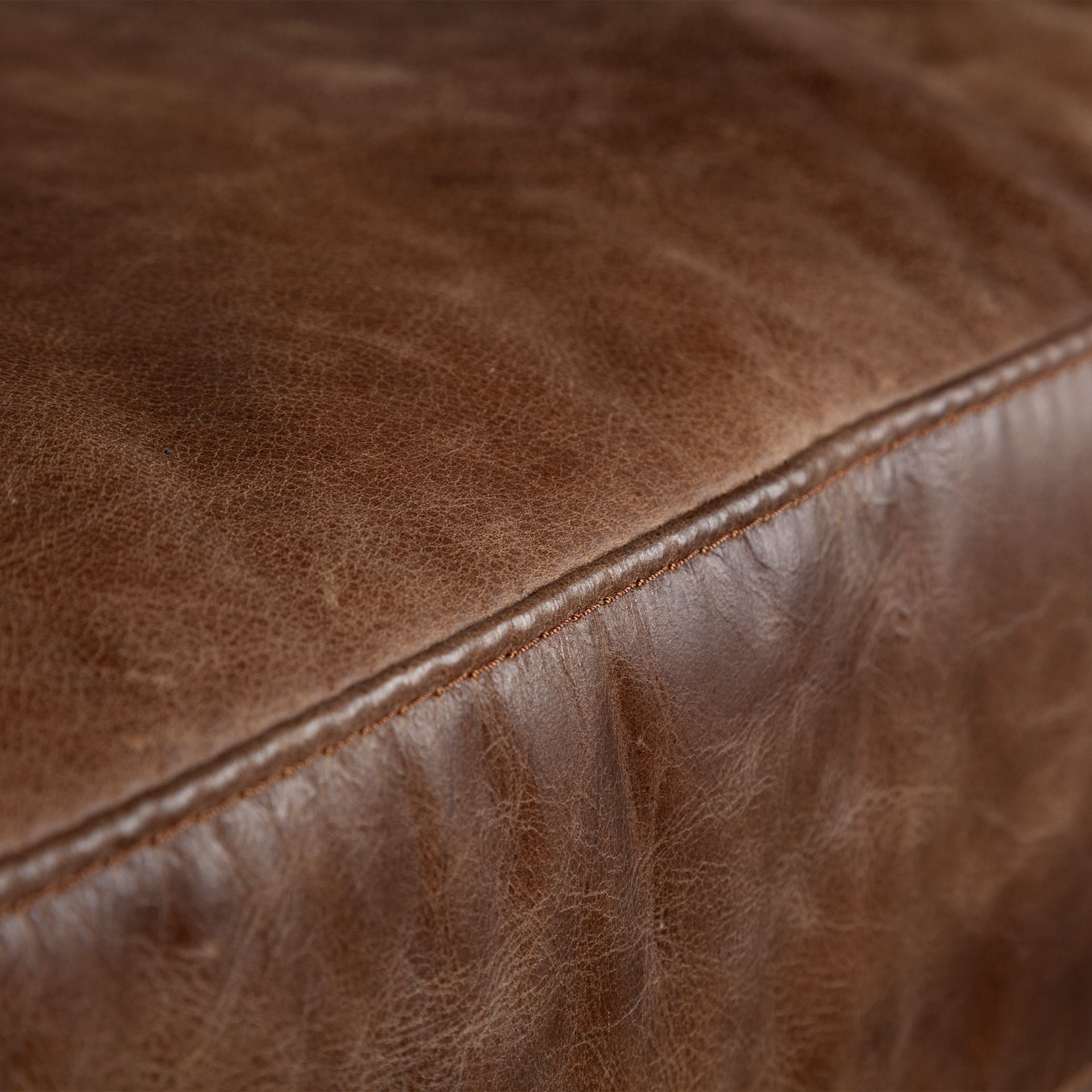 33" Brown And Silver Faux Leather Distressed Arm Chair-6