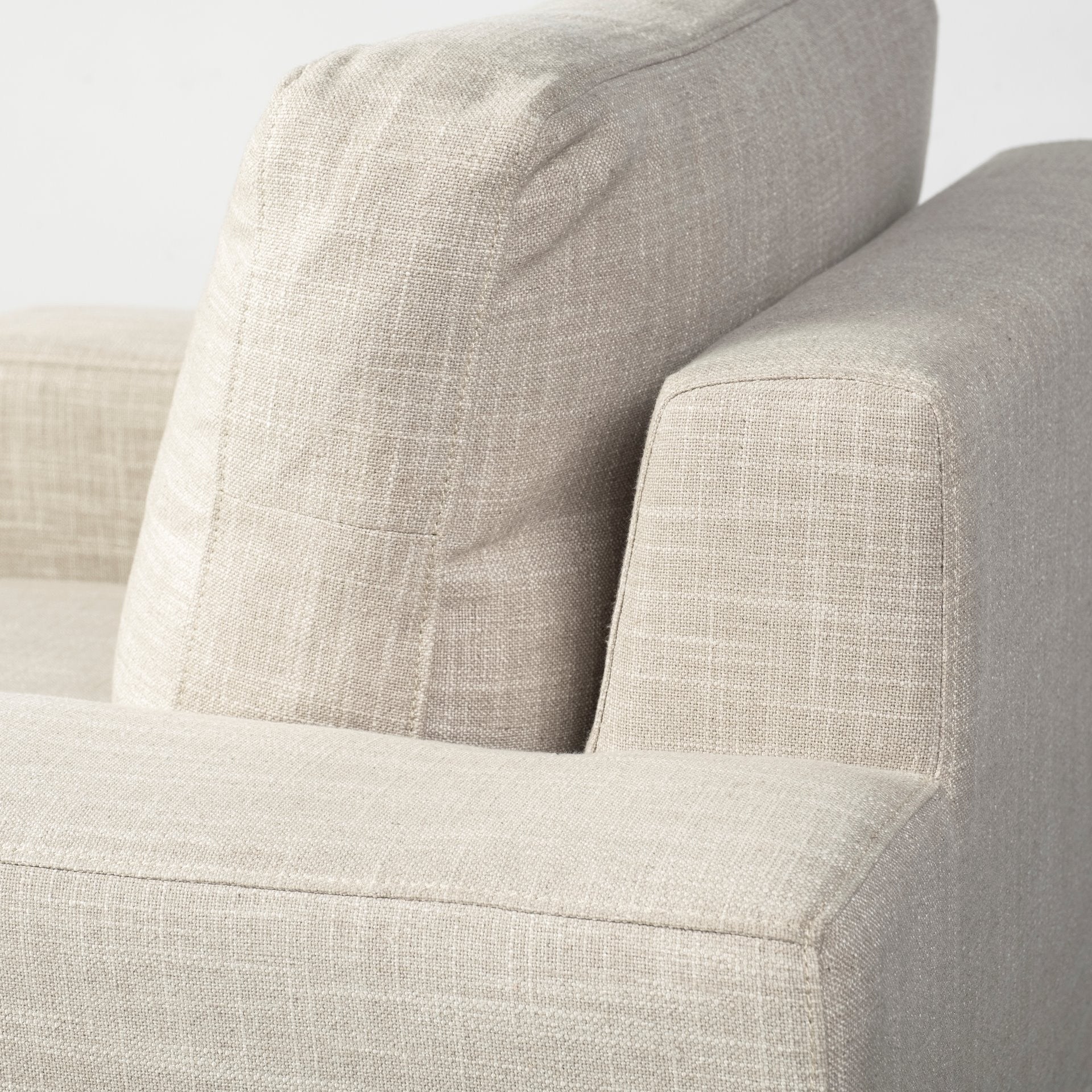 41" Cream and Black Fabric Arm Chair-5